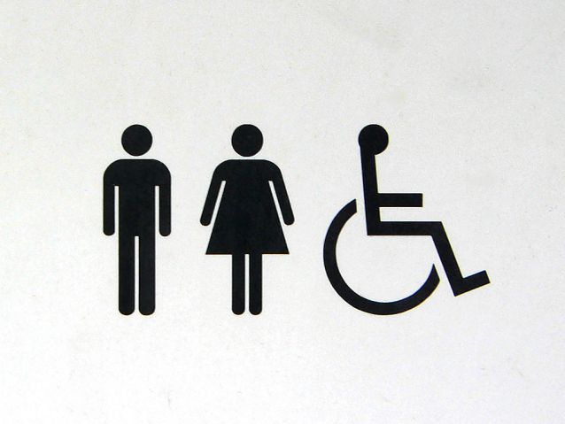 grafika trzech symboli: mężczyzna, kobieta i osoba na wózku
