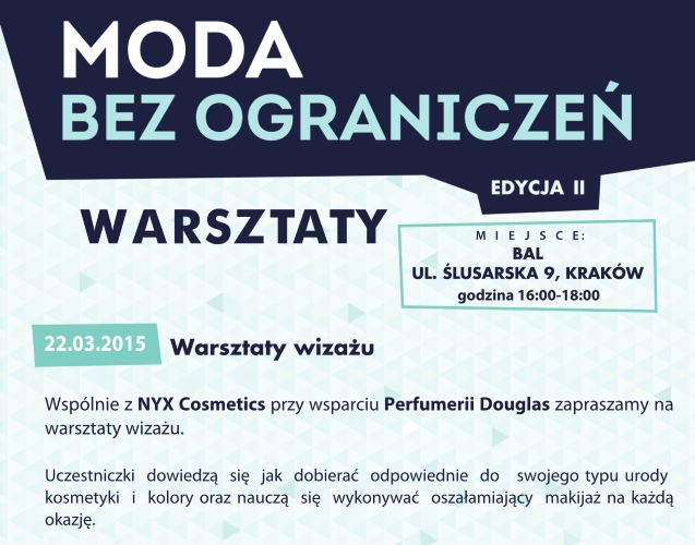 fragment plakatu warsztatów Moda Bez Ograniczeń