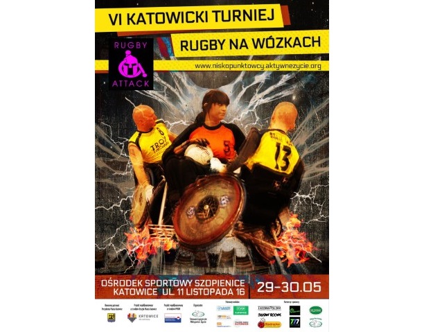 plakat na turniej rugby w Katowicach