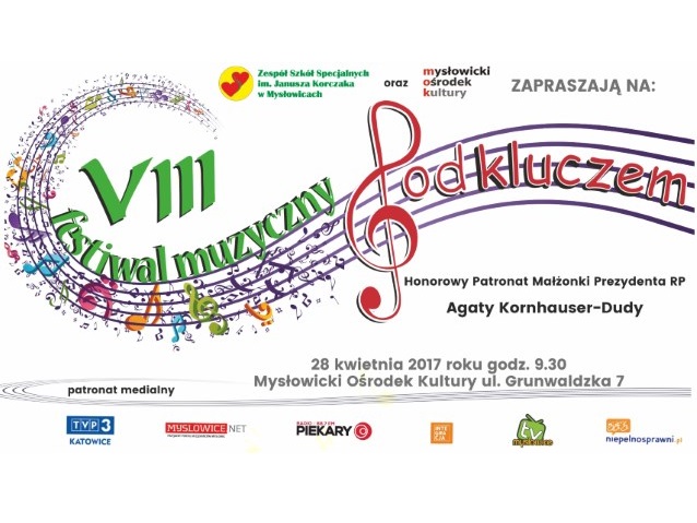 plakat informujący o festiwalu muzycznym Pod kluczem