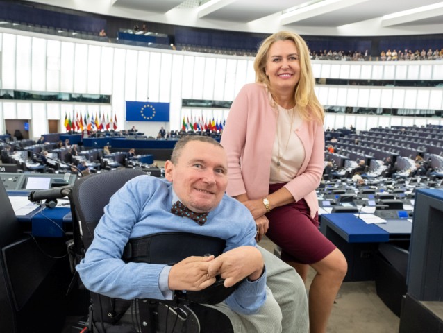 Marek Plura i Elżbieta Łukacijewska w Parlamencie Europejskim