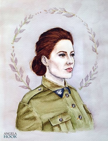 rysunek kobiety w mundurze