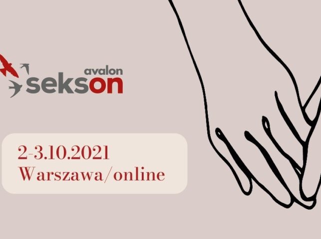 grafika z napisem avalon sekson 2-3 października 2021 r. warszawa online i rysunek dwóch trzymających się dłoni