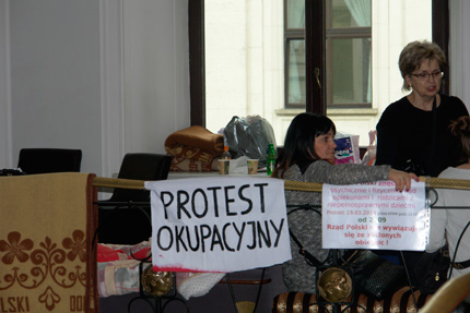 Protest okupacyjny w Sejmie trwa od środy, fot.: Tomasz Przybyszewski