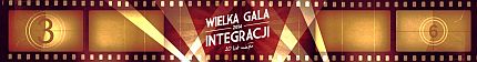 Stylizowana taśma filmowa z napisem na jednej z klatek: Wielka Gala Integracji 2014. 20 lat minęło