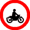 Znak zakazu wjazdu motocykli
