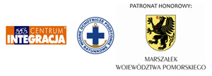 Logotypy: Centrum Integracja, WOPR, województwo pomorskie